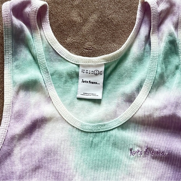 Urban Outfitters Iets Frans Tie Dye Tank Top Women's Green and Purple Size L - Picture 12 of 17